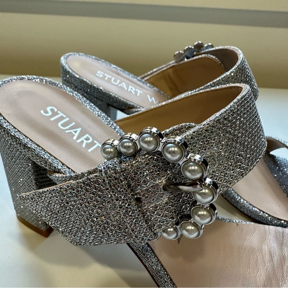 Stuart Weitzman Piper 75mm Crystal/Pearl-Embellished Block-Heel Sandals - Picture 13 of 16